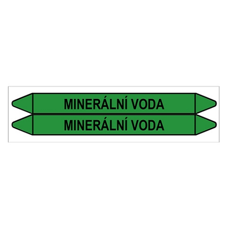 Značení potrubí, minerální voda,2 ks, 450 × 52 mm
